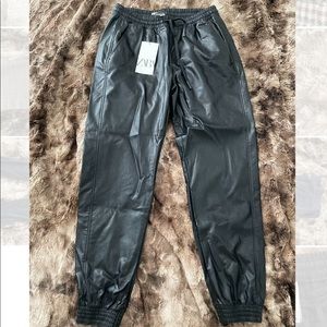 Zara pleather joggers